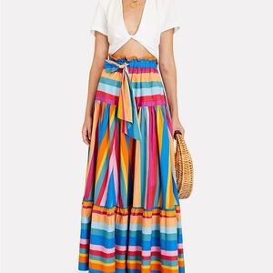 FARM Rio Multicolor Striped Maxi Skirt